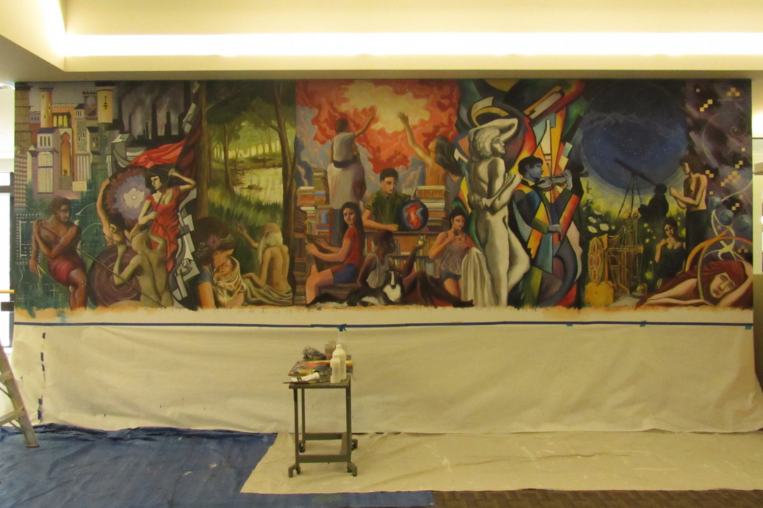 Hedberg Library Domains of Knowledge Mural by Paul Salsieder '18