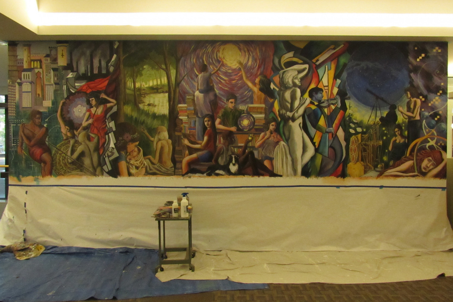 Hedberg Library Domains of Knowledge Mural by Paul Salsieder '18