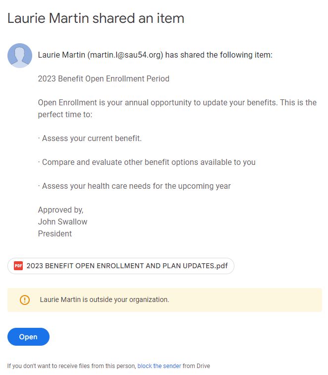 Email Spoofing April 2023