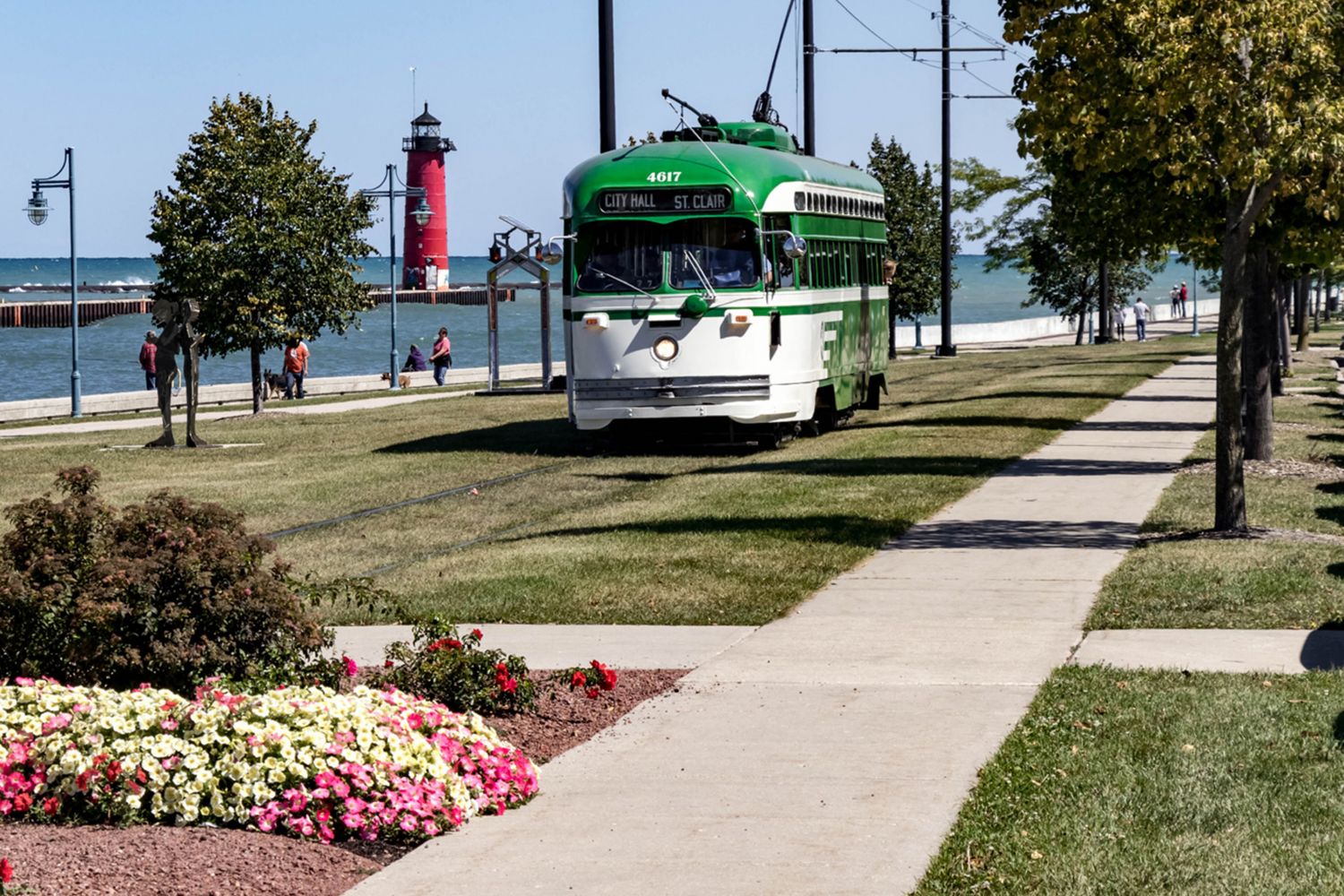 Electric streetcars are just one of the charming aspects of life in Kenosha, Wisconsin.