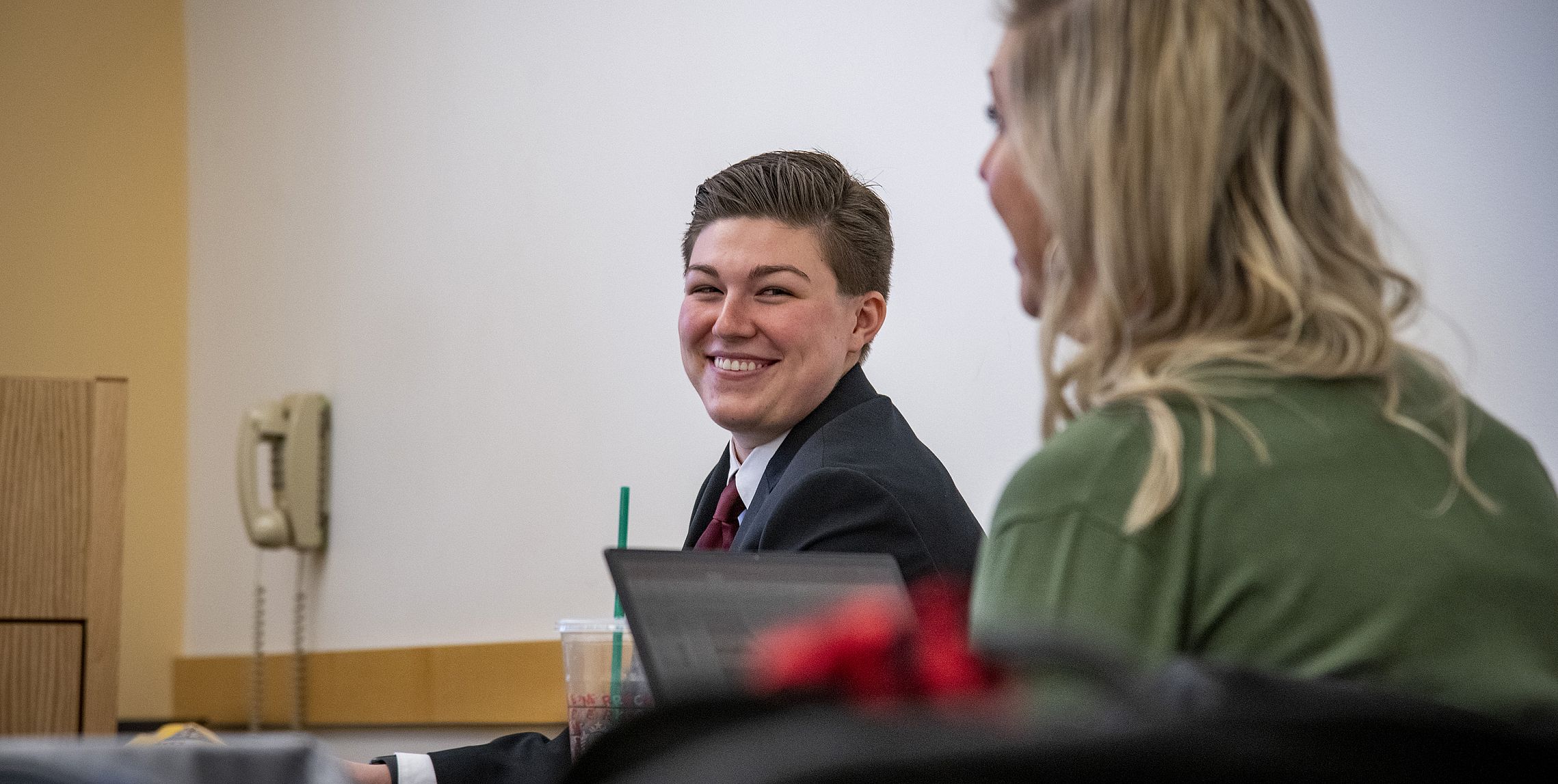 Students listen in a lecture in a BDI class. 