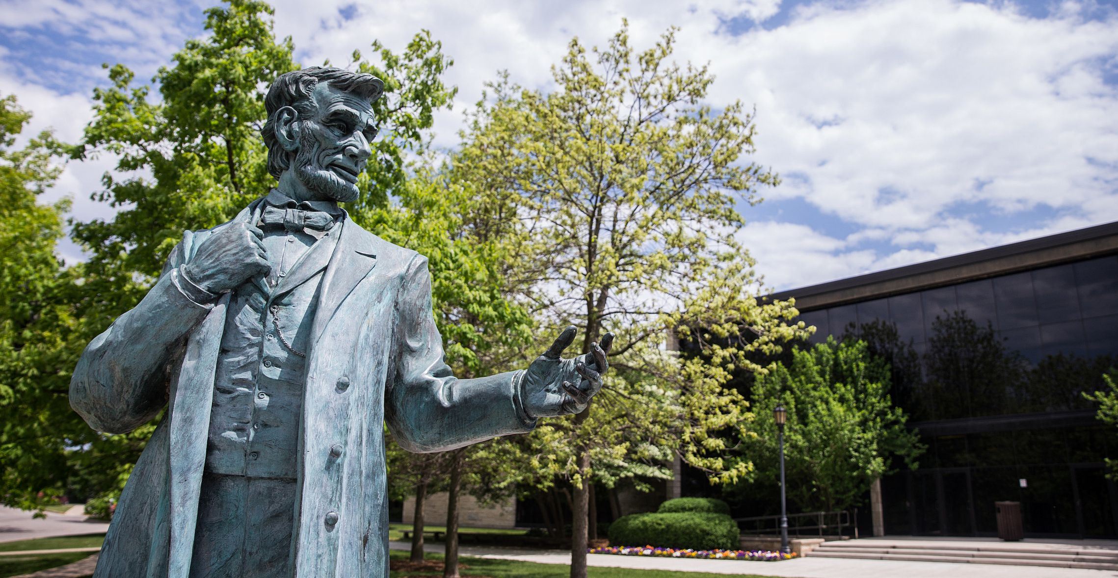 Abraham Lincoln statue on Carthage College's campus.