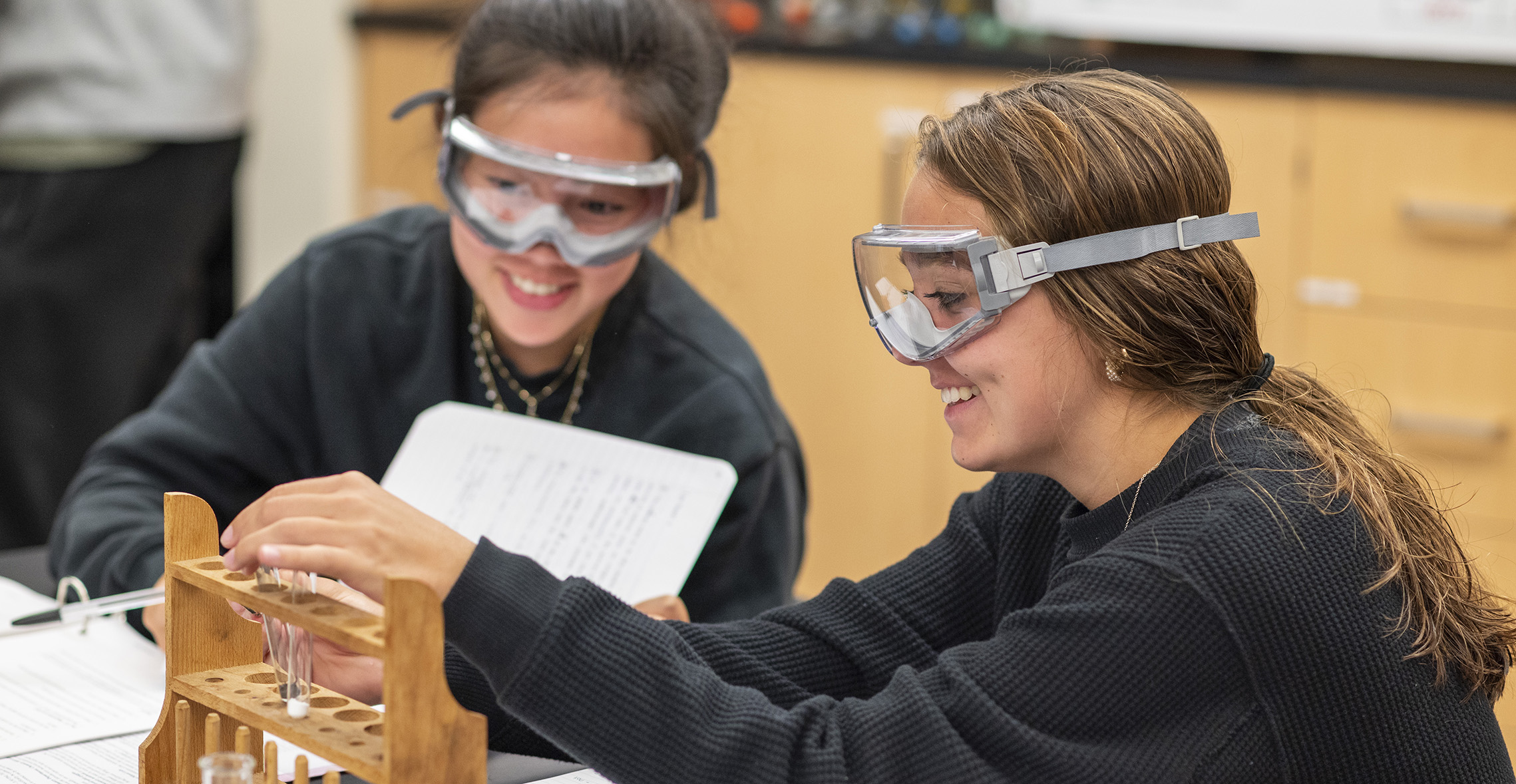 Students pursuing a chemistry major at Carthage College in the classroom.