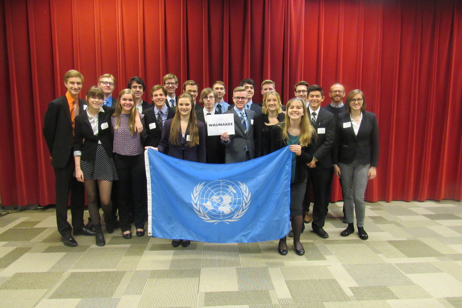 Waunakee High School at the 2017 Model UN High School Conference at Carthage.