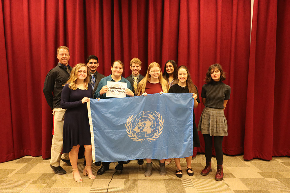 Arrowhead High School at the 2018 Model UN High School Conference at Carthage.