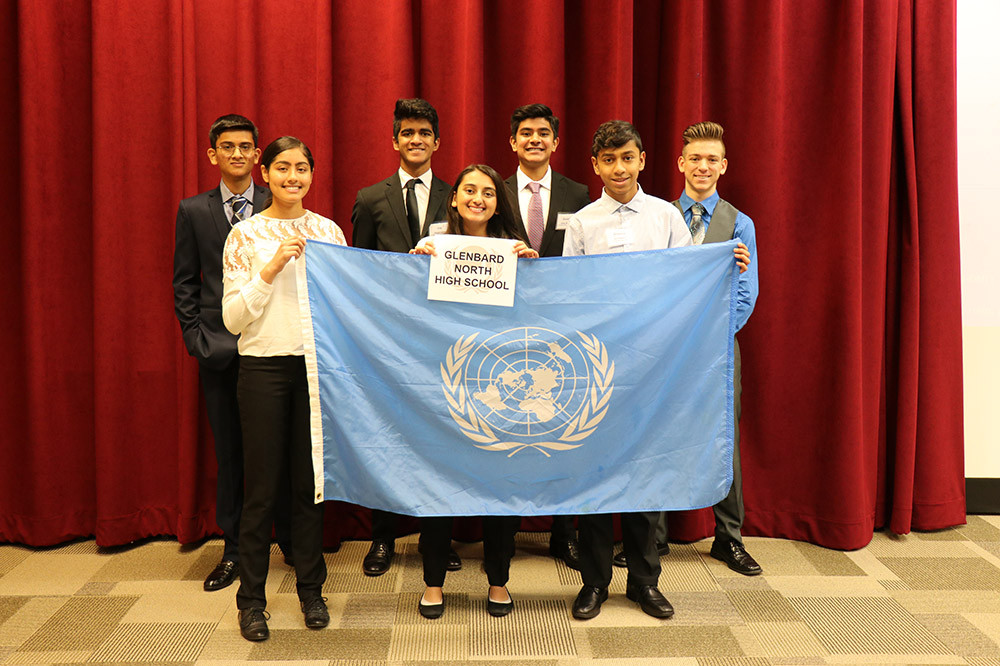 Glenbard North High School at the 2018 Model UN High School Conference at Carthage.