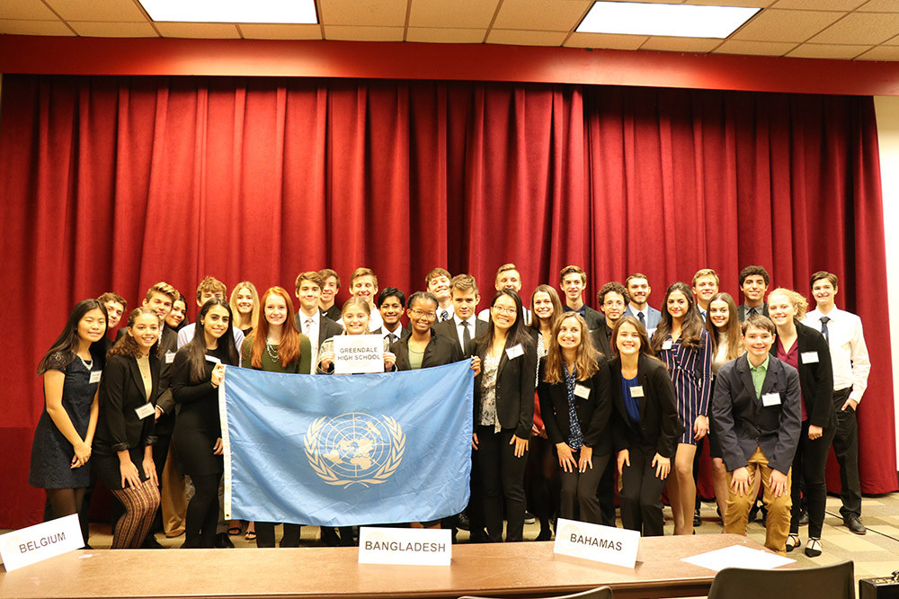 Greendale High School at the 2018 Model UN High School Conference at Carthage.
