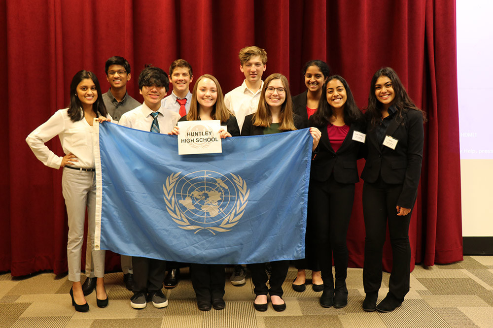 Huntley High School at the 2018 Model UN High School Conference at Carthage.