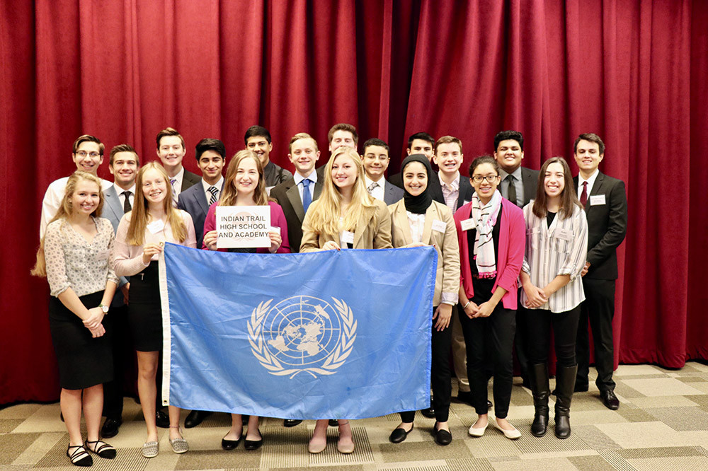 Indian Trail High School at the 2018 Model UN High School Conference at Carthage.