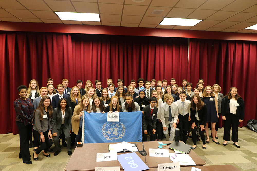 Shorewood High School at the 2018 Model UN High School Conference at Carthage.