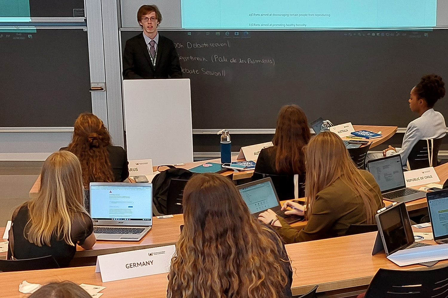 Jonathan Allen ?22, representing the country of Ireland at the 2022 BIMUN Conference in Spain.