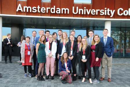 Sixteen Carthage students and two faculty members traveled to Amsterdam to participate in the AUC...