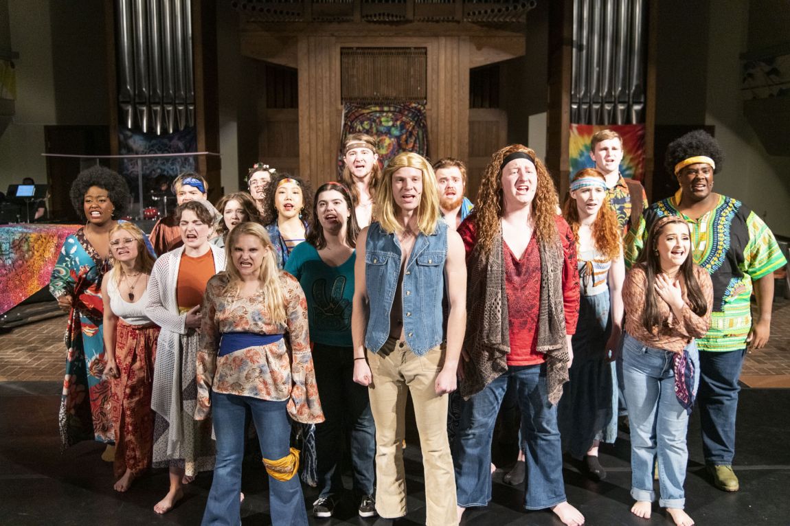 Musical theatre students performed in Carthage's 2022 production of ?Hair: The Musical.?