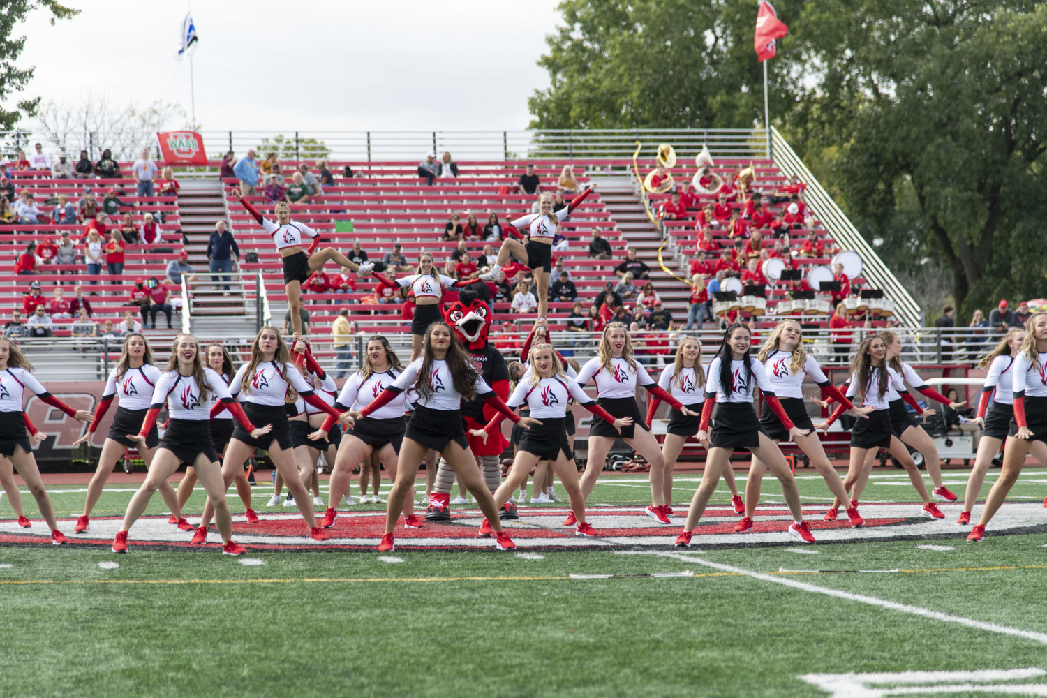 The Carthage Spirit Team performing at the Homecoming football game.