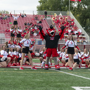 The Carthage Spirit Team performing at the Homecoming football game.