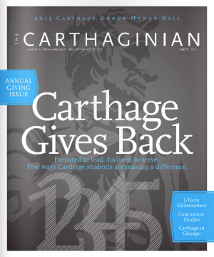 Carthaginian Magazine cover, winter 2014