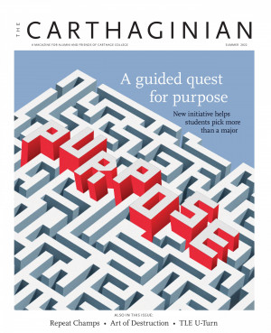 Cover design for the Summer 2022 issue of The Carthaginian magazine