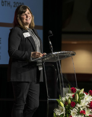 Holly Hess at the 2021-22 Major Declaration Ceremony.